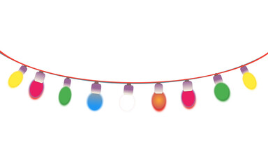 Colourful string lights isolated 