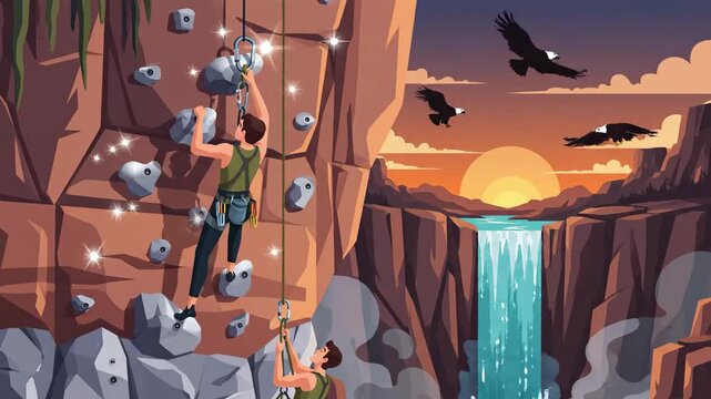 Climbers Race Against the Sunset On This Vertical Wall Challenge