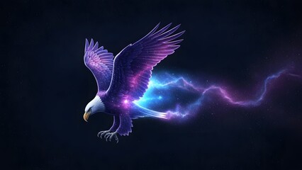 Obraz premium Vibrant Space Eagle Trailing Cosmic Energy Across Universe National Day