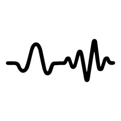 minimalist  waveform icon isolated on white background.