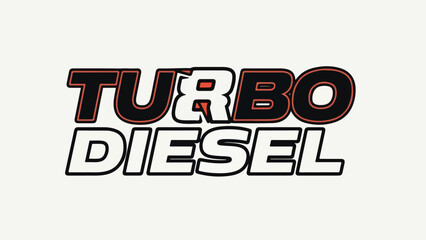 Fototapeta premium Turbo Diesel Logo - Performance Engine Emblem logotypelogoicon.