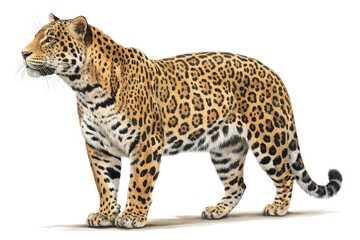 Obraz premium Lifelike Drawing of a Leopard Standing in a Natural Pose