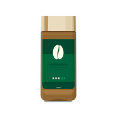 Instant coffee. Can of coffee on a white background. Vector illustration