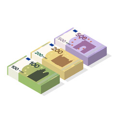 euro. bundles of euros on a white background. vector illustration