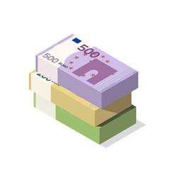 euro. bundles of euros on a white background. vector illustration
