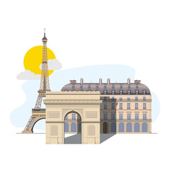 Paris. France. vector illustration of the city of Paris. Travel to Paris