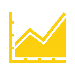 Yellow graph icon on white background