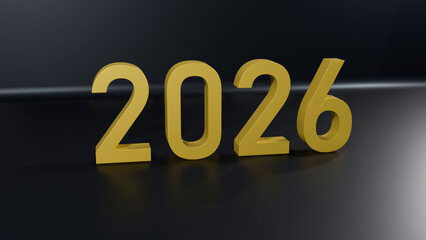 2026 3d text new year design 