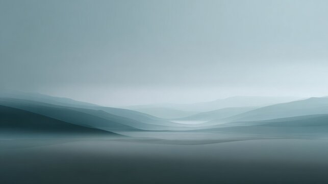 Mystic Serenity: An ethereal vista of rolling hills shrouded in mist, the monochrome palette evokes a sense of tranquility and the sublime beauty of nature's untouched embrace.