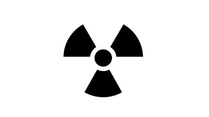 Radioactive symbol warning icon isolated on white background, danger radiation symbol, nuclear hazard alert