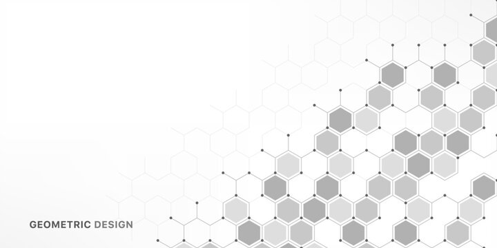 Graphic design element with abstract geometric background of simple hexagon pattern - Powered by Adobe