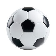 Soccer Ball Close-up, Black and White Panels, Football Equipment isolated on transparent background