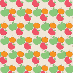 Apple Fruit Seamless Pattern Background Design