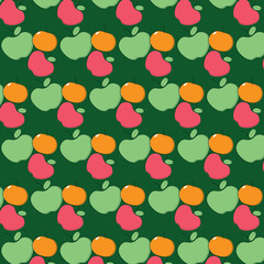 Apple Fruit Seamless Pattern Background Design