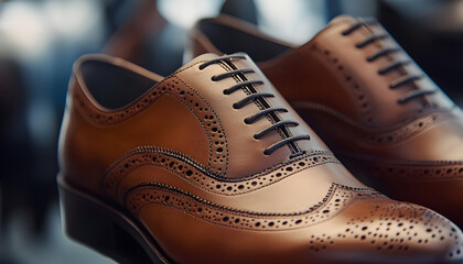 Close medium shot of stylish footwear focusing on craftsmanship tailored for highimpact advertising visuals.