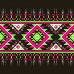 Geometric Ethnic pattern, Native American tribal fabric, tile, carpet, vector, illustration design, on gray background