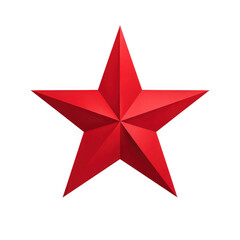 Red Star Symbol, Geometric Shape, 3D Illustration isolated on transparent background