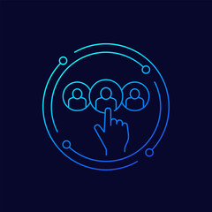 choice employee for hire icon, linear design