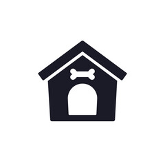 dog house icon, doghouse pictogram on white