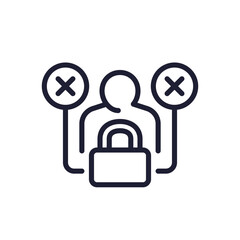 Fixed mindset icon, line pictogram on white