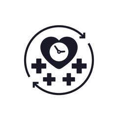 life expectancy and health icon on white