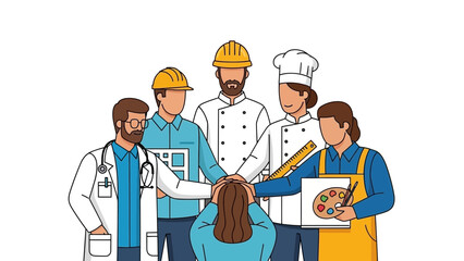 Diverse Professionals Supporting a Patient A Symbol of Collaborative Care.