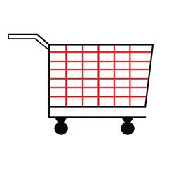 Vector illustration of an empty shopping cart icon for buying and selling in an e-commerce online store. 