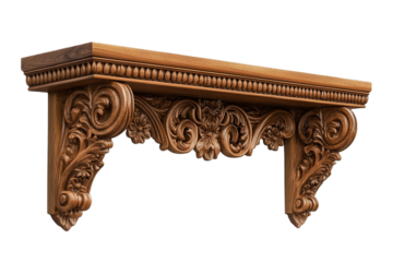 Wood shelf ornate carved