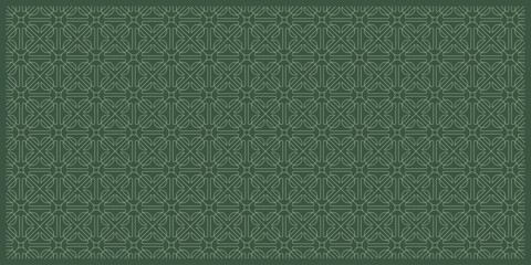 Luxurious Dark Green Traditional Abstract Pattern Background Design with Seamless Elegant Line Ornaments