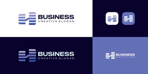 Abstract Modern Business Logo Design Symbol for Technology Company and Start-up Creative Vector Design Template