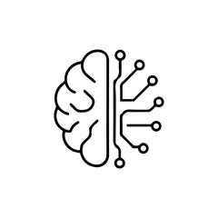 artificial intelegence brain vector icon.