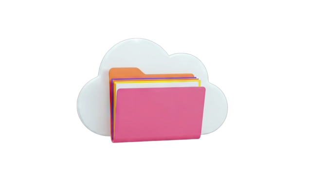 Cloud Storage with Folders: Data Backup and Digital Files Concept - Powered by Adobe