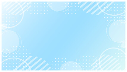 水色グラデーションの、ポップで可愛いメンフィス風フレーム背景