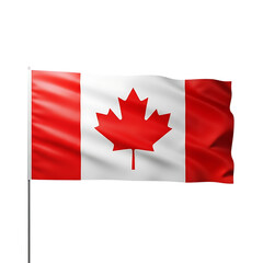 Canadian flag isolated on transparent background with red maple leaf