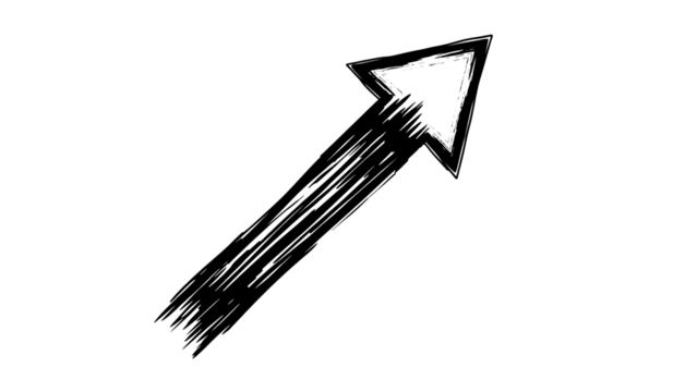 An abstract sketch of a white arrow pointing upwards, symbolizing growth and positive direction - Powered by Adobe