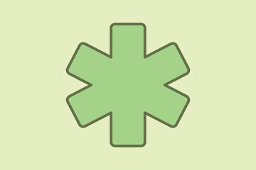 Medical Star icon. Suitable for medical projects. Flat line icon, perfect for UI, mobile apps, websites, presentations, and infographics. Fully editable and optimized for digital and print use
