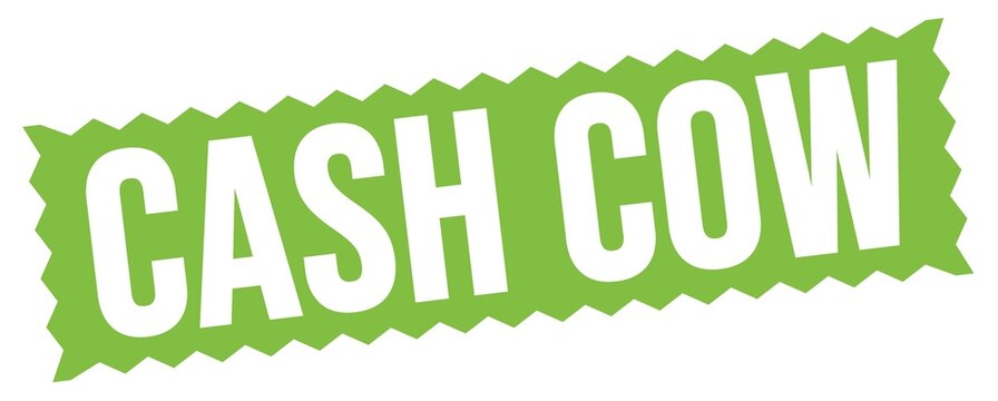 CASH COW text written on green stamp sign.