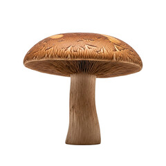 Brown Mushroom Isolated on White Background | Edible Fungus and Nature Concept