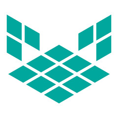 Teal Geometric Cube Illustration Design