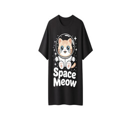Funny cat in space t shirt design for men and women