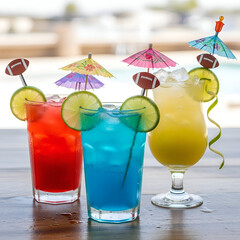 Tropical Cocktails Colorful Party Drinks