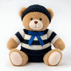 Plush Teddy Bear Knit Sweater  Hat Nursery Toy