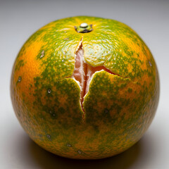 Cracked Green Orange Fresh Citrus Zest Texture