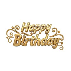 Obraz premium Happy birthday text isolated on white background