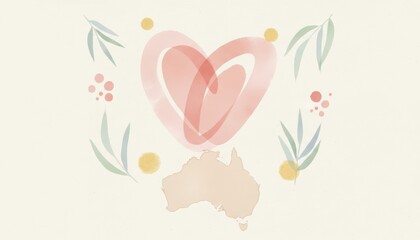 Fototapeta premium Celebrating love through artistic expression in australia a heartfelt illustration of connection creativity and community in a serene environment