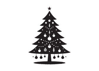 christmas tree logo silhouette vector, Pine tree logo icon silhouette, Christmas Tree logo design vector illustration, vector silhouette of a pine tree logo silhouette on white background.