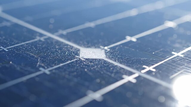 Close up view of solar panel surface capturing renewable energy