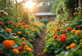 Bountiful Garden Display Companions Vibrant Bloom Permaculture Harmony