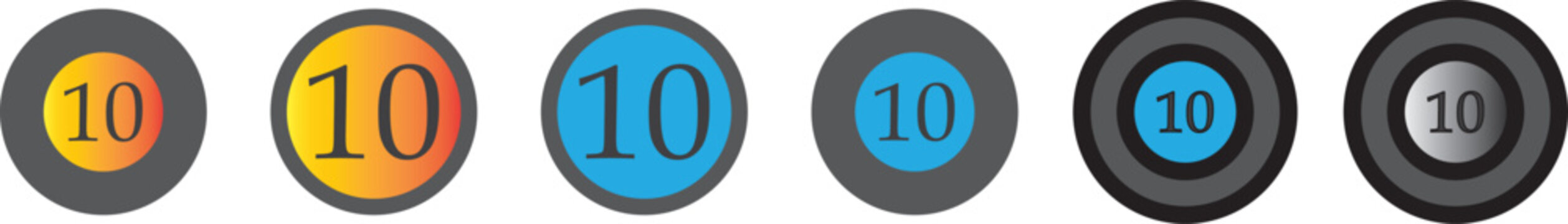 icon with   nomber    10. Planning  50.60.70.80.90.100.  icon.