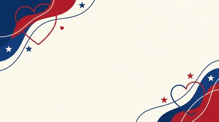 Celebratory heart-themed graphic design festive event digital artwork patriotic environment creative viewpoint love and unity concept for engaging visual appeal